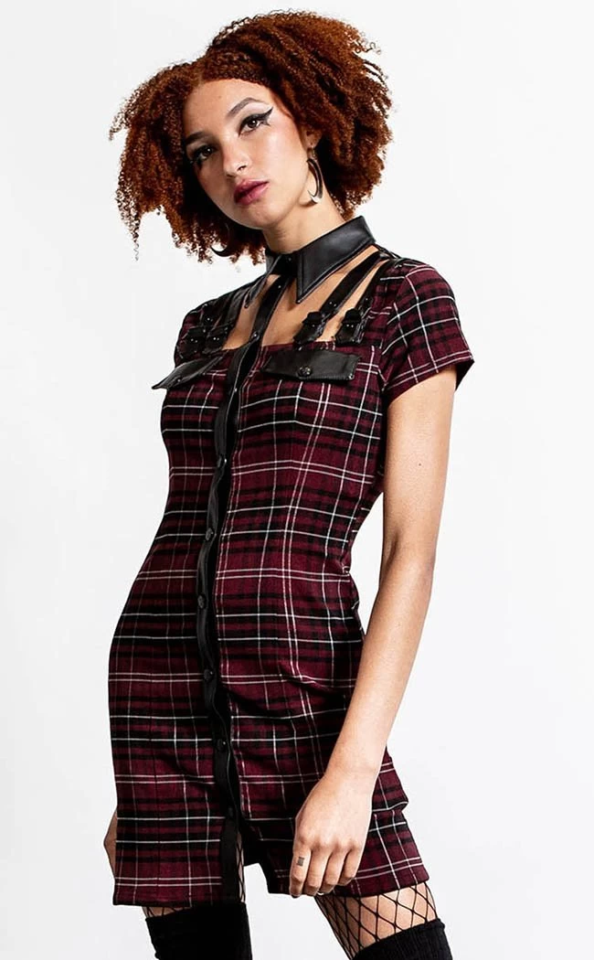 All Attitude Cut Out Dress | Blood Tartan - Image 3