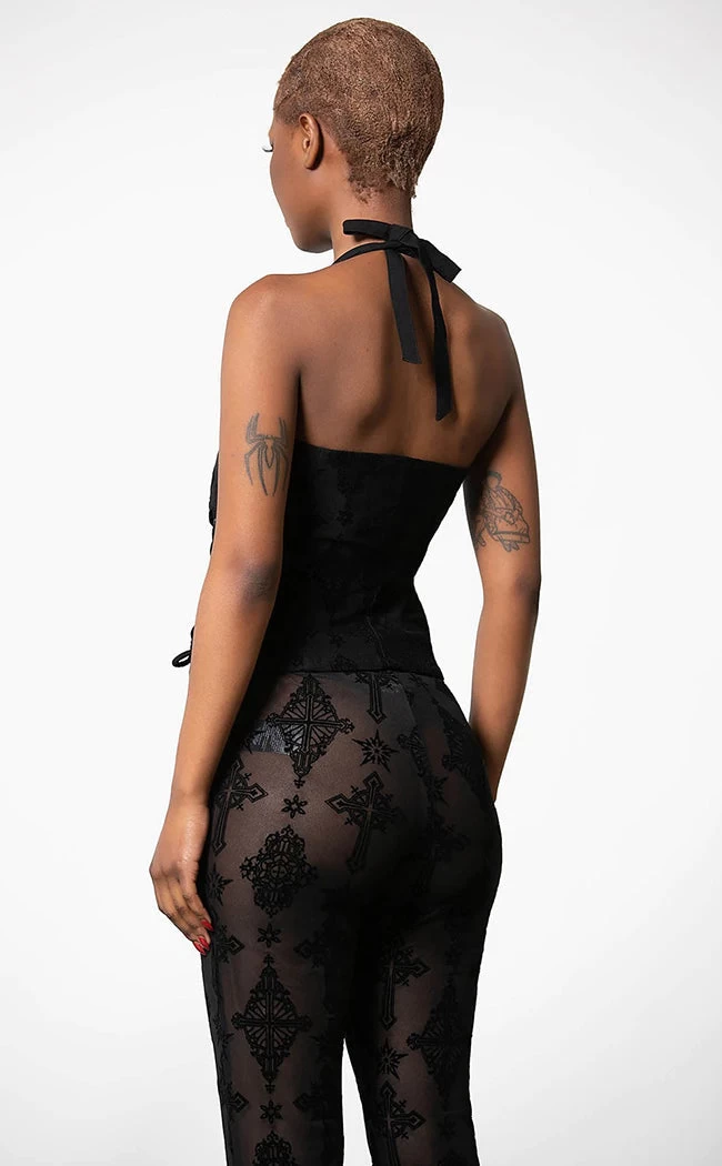 Aria Flocked Halter Top - Image 2