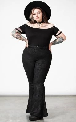 Black Lily Bell Bottoms [Plus-Size]