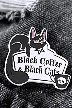 Killstar Coffee & Cats Enamel Pin