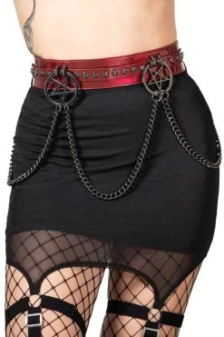 Killstar Curses Red Metallic Gloss Statement Belt