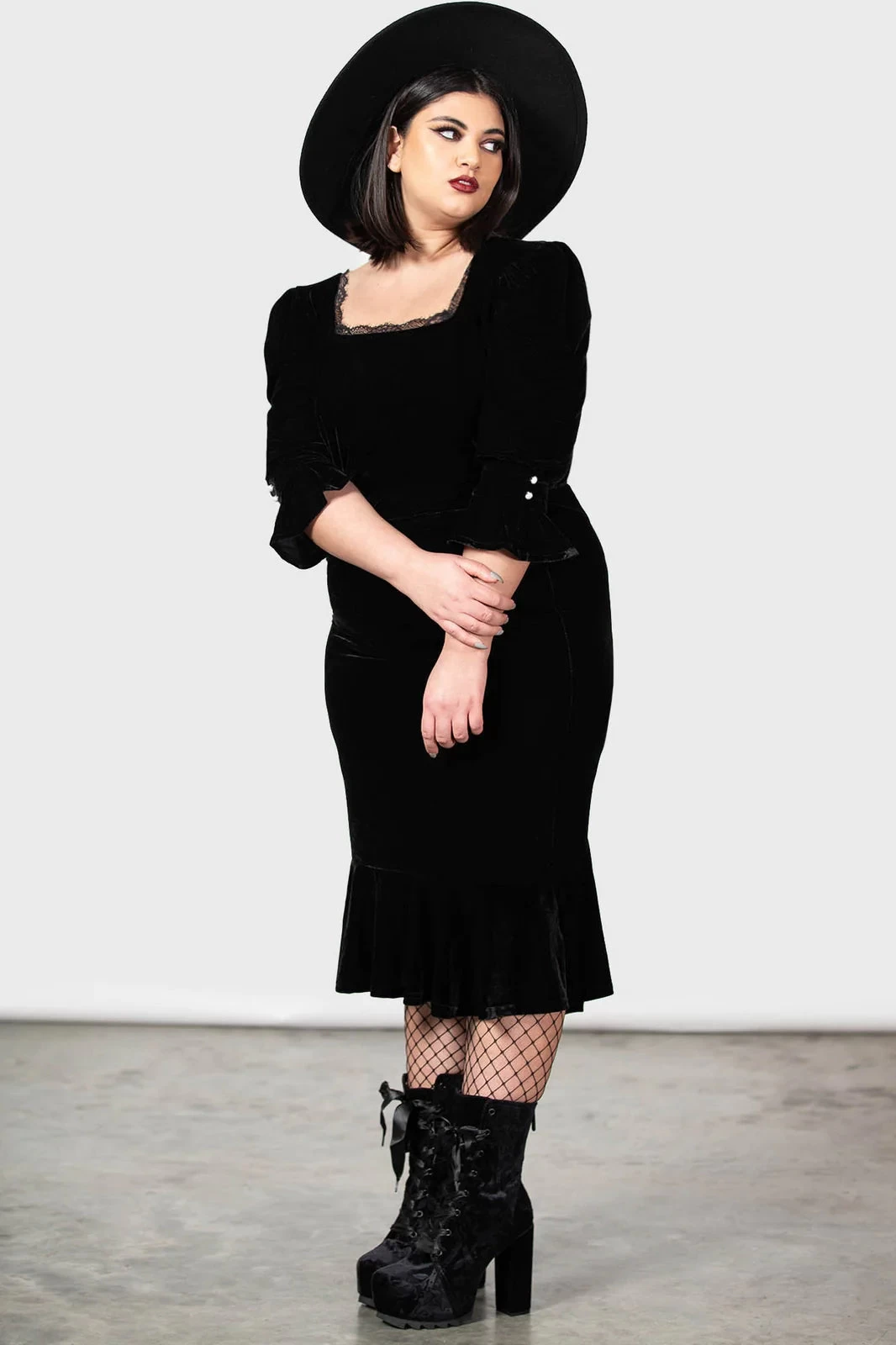 Killstar Dottie Dottie Velvet And Lace Top Goth - Image 4