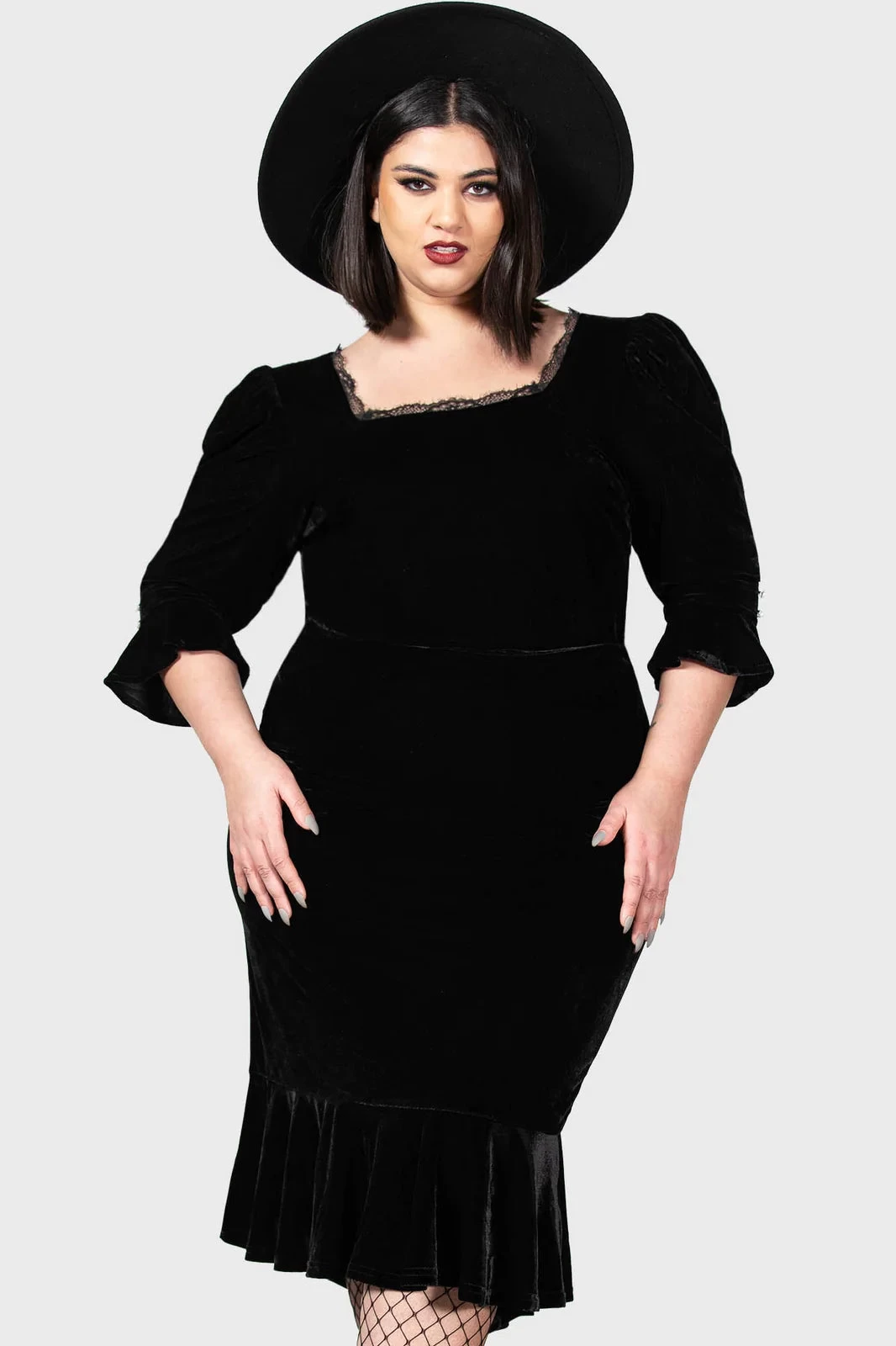 Killstar Dottie Dottie Velvet And Lace Top Goth - Image 5