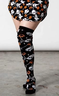 Haunted Pumpkin Knee-High Socks