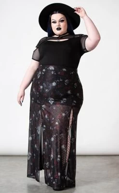 Kleadora Mesh Maxi Skirt [Plus Size]