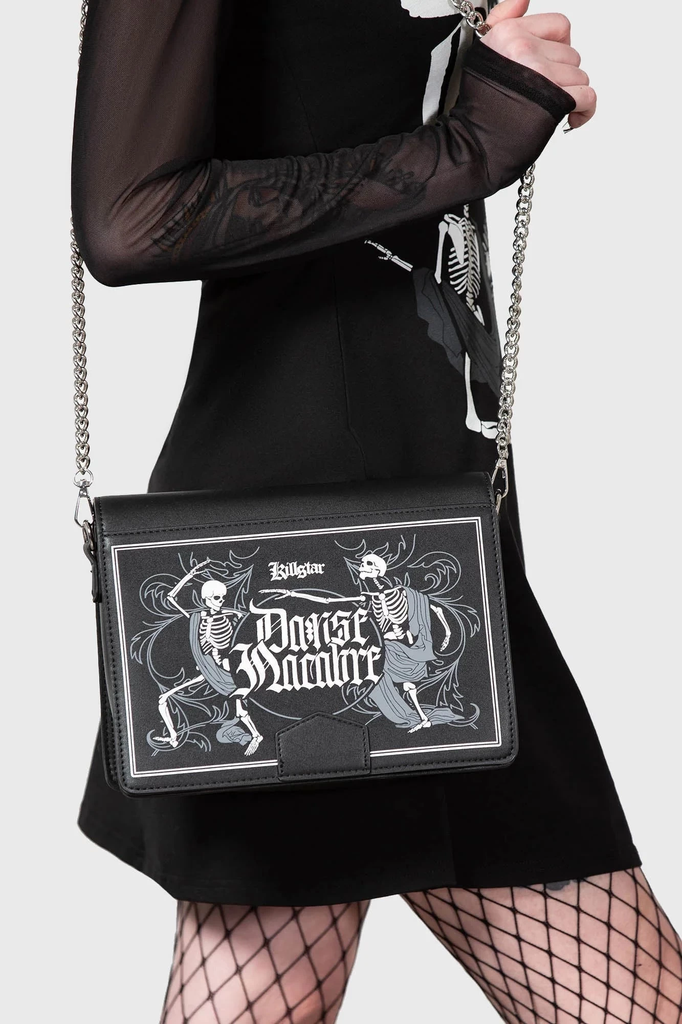Killstar La Danse Handbag Skeletons Chains - Image 5