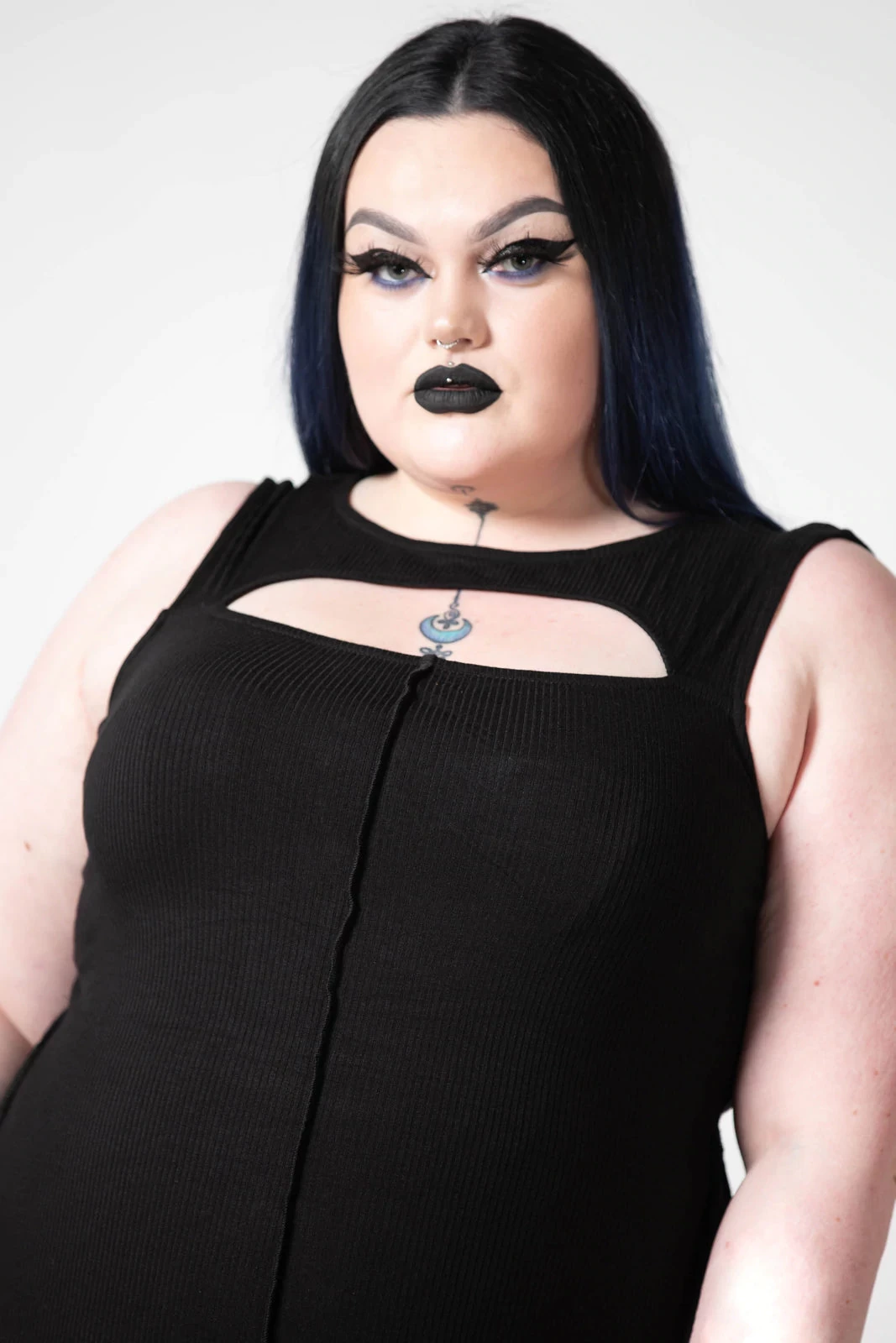 Killstar Milicent Sleeveless Dress Asymmetric Hem - Image 3