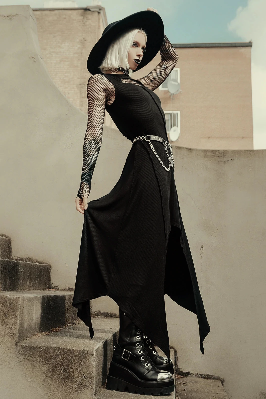 Killstar Milicent Sleeveless Dress Asymmetric Hem - Image 10