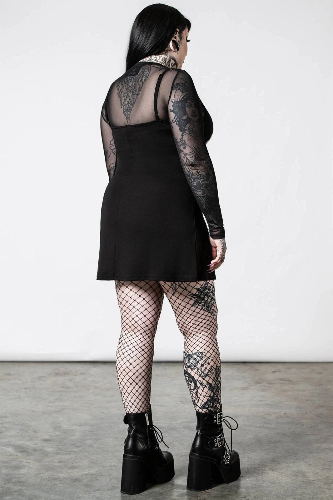 Killstar Morning 2-Piece Dress Mesh Top AND Cami Dress "Not A Morning Person" - Image 3