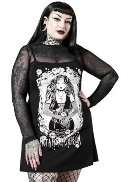 Killstar Morning 2-Piece Dress Mesh Top AND Cami Dress "Not A Morning Person"
