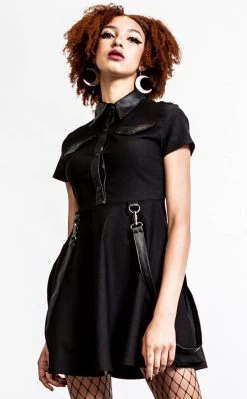 Menace Collar Dress | Black