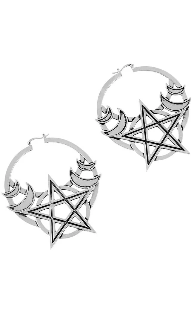Moonlit Hoop Earrings | Silver - Image 2