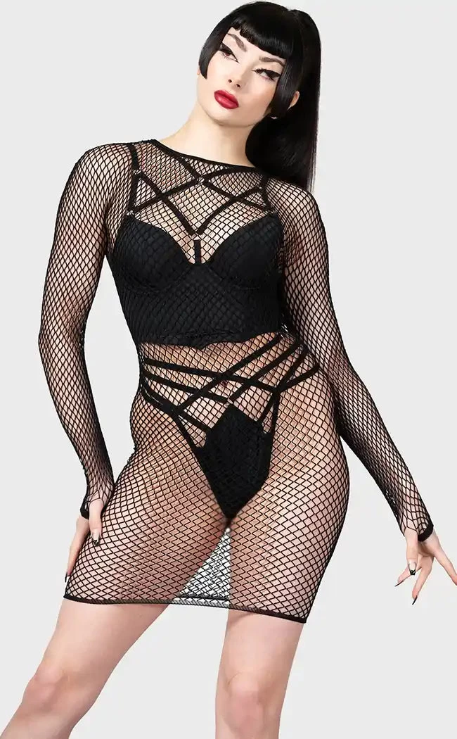 Nicole Fishnet Bodycon - Image 3