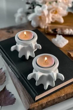 Killstar Ossuary Tealight Holders Set Of 2 Simulated Spine Bones