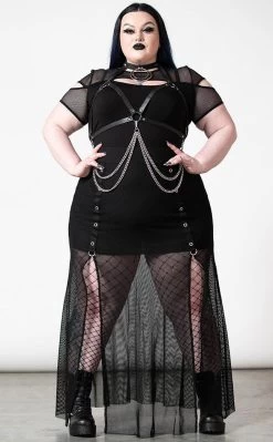 Paragon Fishnet Maxi Skirt [Plus-Size]