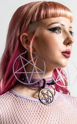 Pentagram Hoop Earrings | Lilac