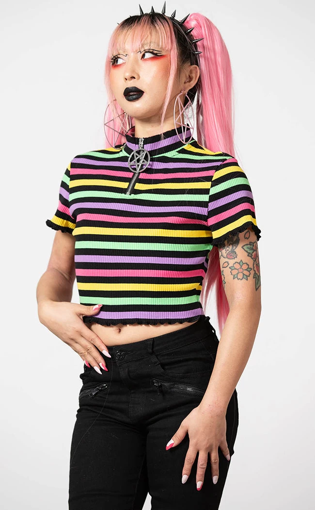 Rainbow Child Ribbed Crop Top - Image 3