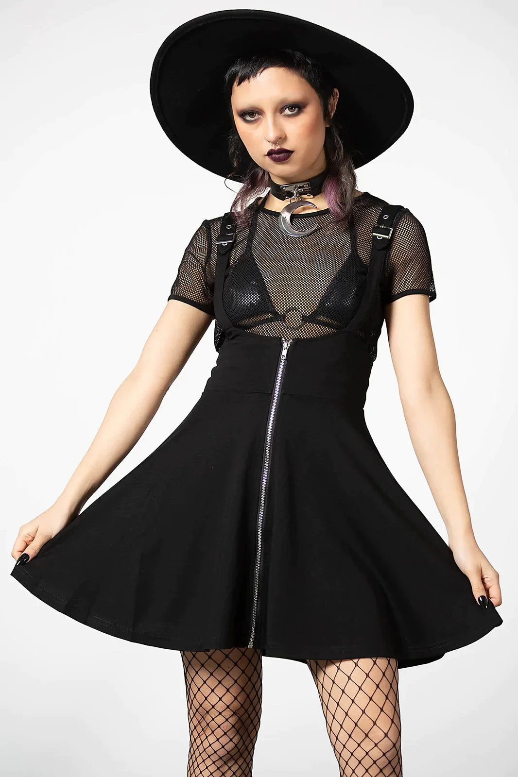 Killstar Suspend Me Statement Skirt Zip Front - Image 3