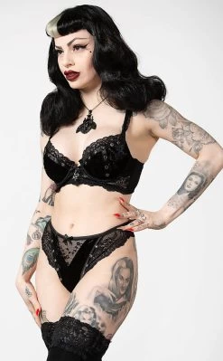 Sacred Spirits Velvet Bralet | Black