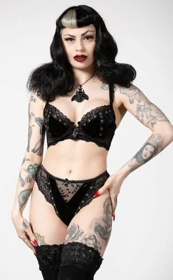 Sacred Spirits Velvet Panty | Black
