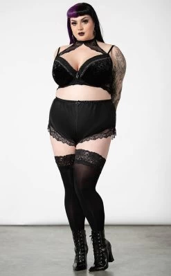 Severina Satin Shorts | Black [Plus-Size]