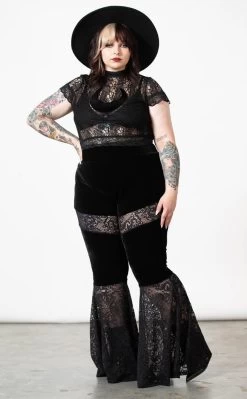 Solstice Velvet Bell Bottoms [Plus-Size]