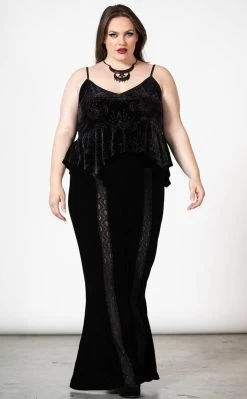 Verna Velvet Bell Bottoms [Plus-Size]