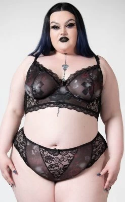 Wild Rose Mesh Bra [Plus-Size]