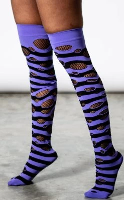 Wretched Soul Distress Socks | Black/Plum
