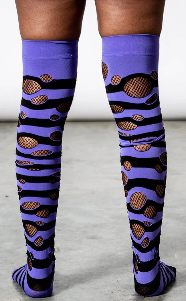 Wretched Soul Distress Socks | Black/Plum - Image 3